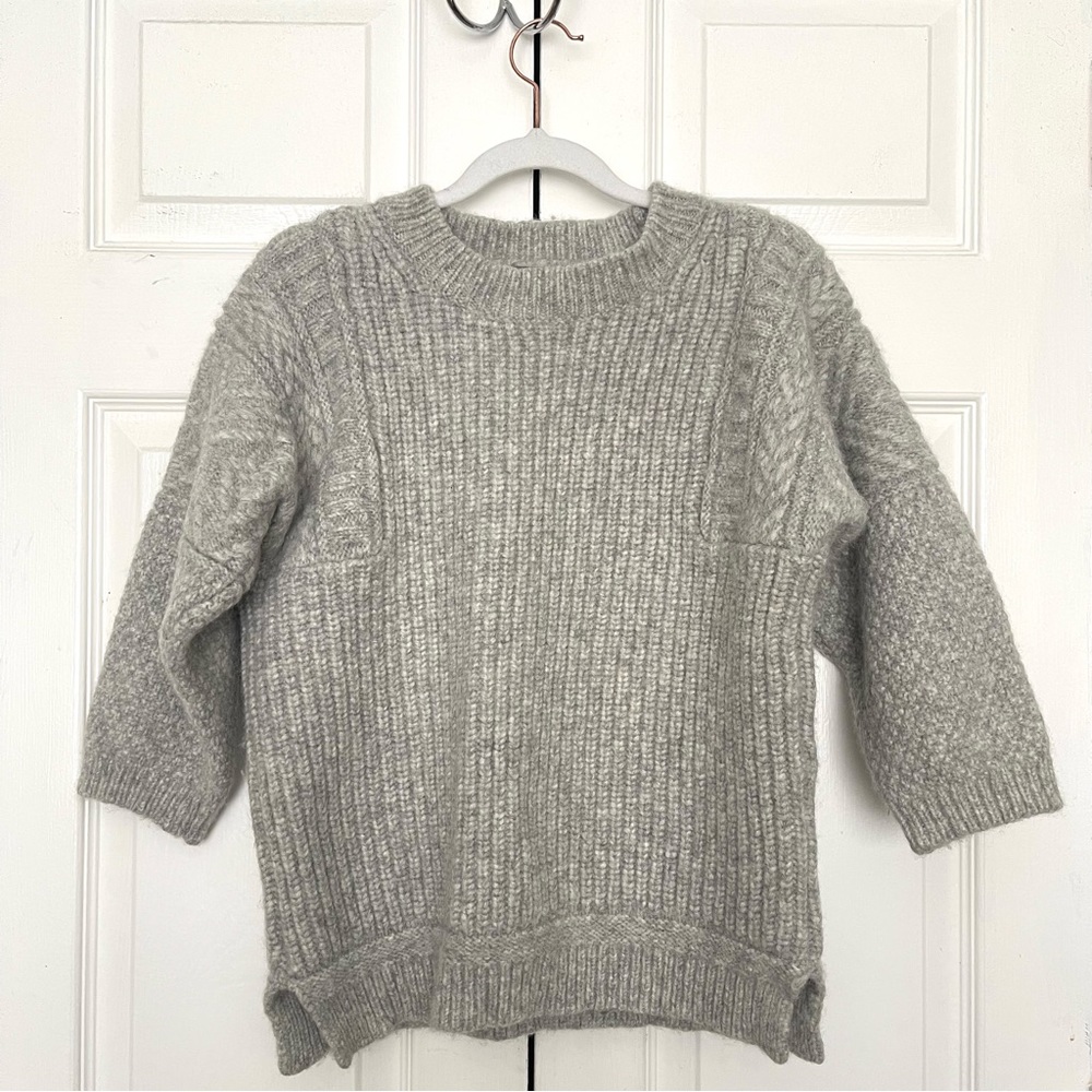 J. Crew Alpaca Merino Wool Crewneck Gray Sweater